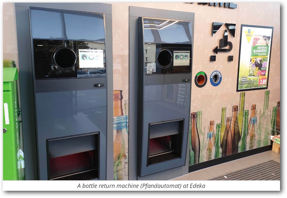 A bottle return machine (Pfandautomat) at Edeka
